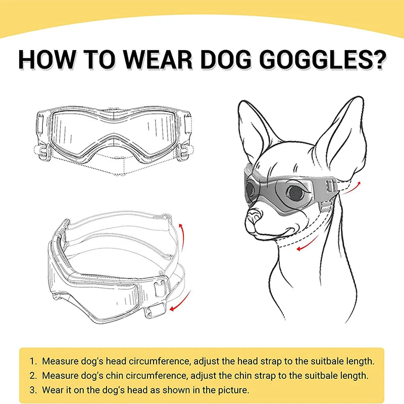 Dog Sunglasses Soft Adjustable UV Protection Pet Goggles Easy Wear