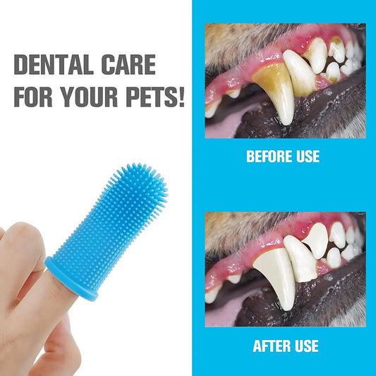 1PC Dog Super Soft Pet Finger Toothbrush Teeth Cleaning Bad Breath