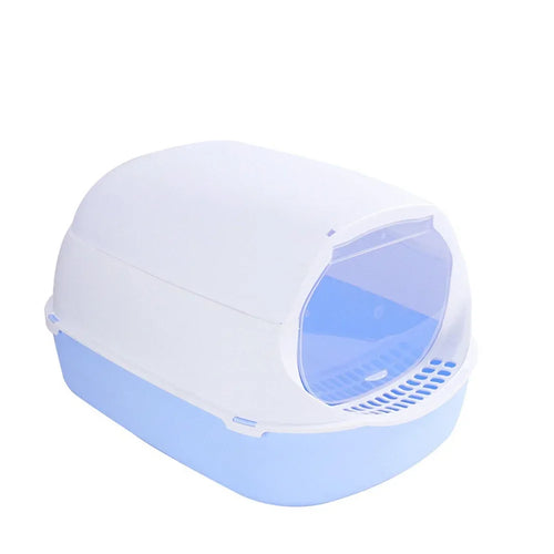 Kitty Sandbox Cat Litter Box Semi-enclosed Splashproof Cat Tray Cat