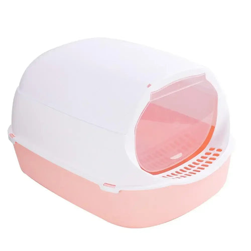 Kitty Sandbox Cat Litter Box Semi-enclosed Splashproof Cat Tray Cat