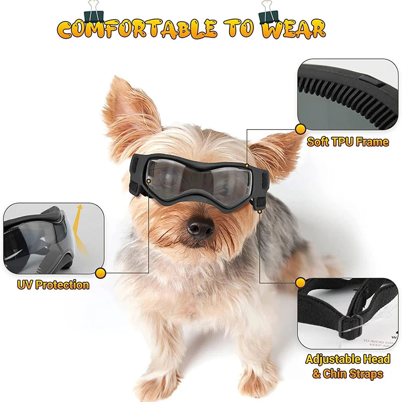 Dog Sunglasses Soft Adjustable UV Protection Pet Goggles Easy Wear