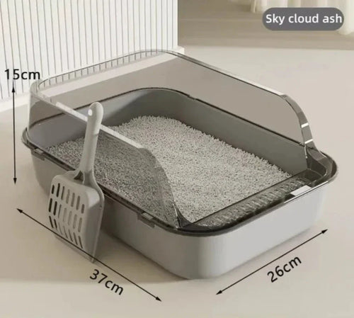 Kitty Sandbox Cat Litter Box Semi-enclosed Splashproof Cat Tray Cat