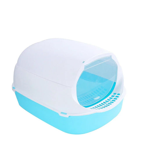 Kitty Sandbox Cat Litter Box Semi-enclosed Splashproof Cat Tray Cat